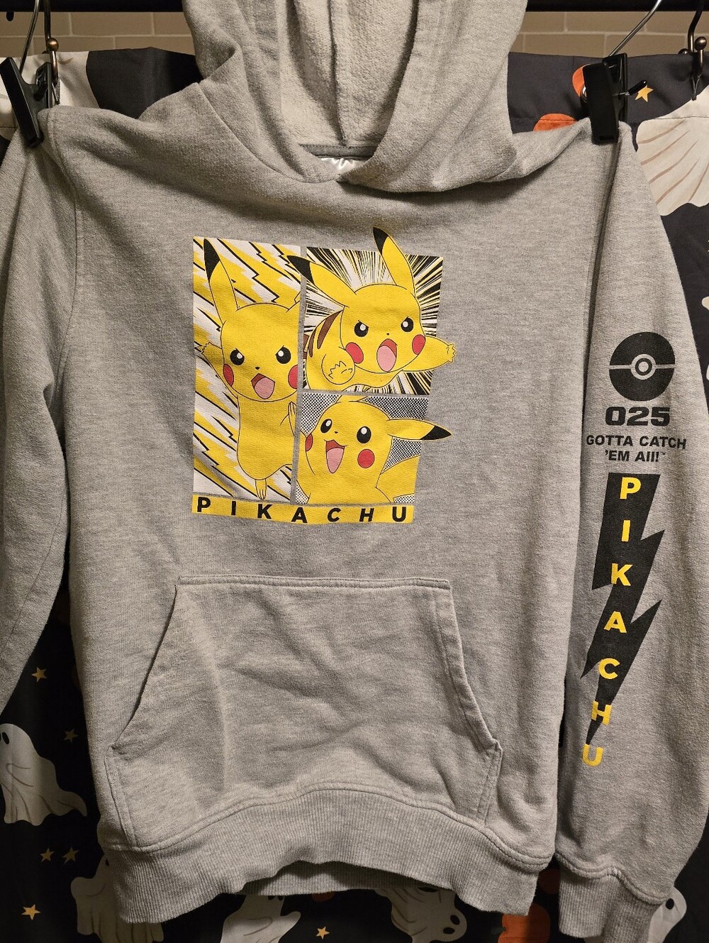 Pokemon Gray Pikachu Panel Graphic Hoodie